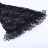 Women's Black Lace Bell Sleeve Halloween Top - Elegant Stand-up Collar