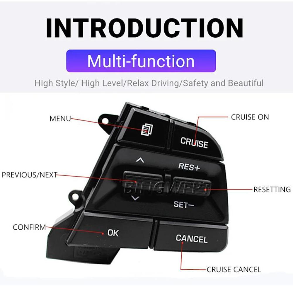 Car Cruise Control Steering Wheel Buttons Switch For Hyundai 1.6L ACCENT 2019 2020 2021 2022 2023 With Backlight