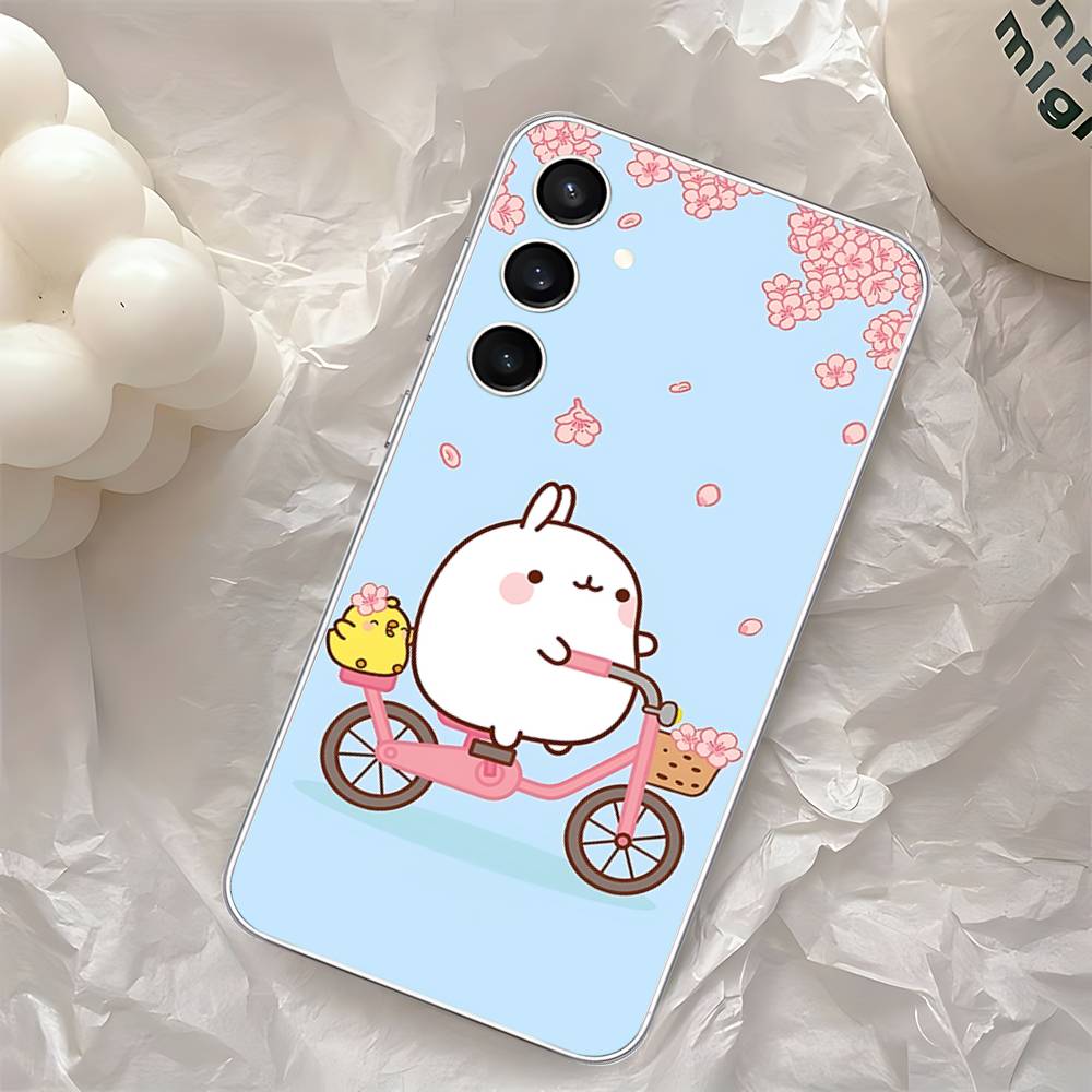 Cute H-Molang-S Phone Case For Samsung Galaxy A52 A12 A51 S21 Edge S22ULTRA S23 S24 S20LITE Plus Ultra Transparent Cover