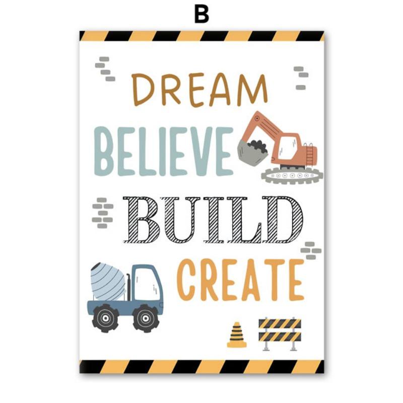 

Мультфильм погрузчик экскаватор автомобиль грязь грузовик детское настенное искусство детские плакаты и принты для детской комнаты декор холст живопись 21cm×30cm NoFrame