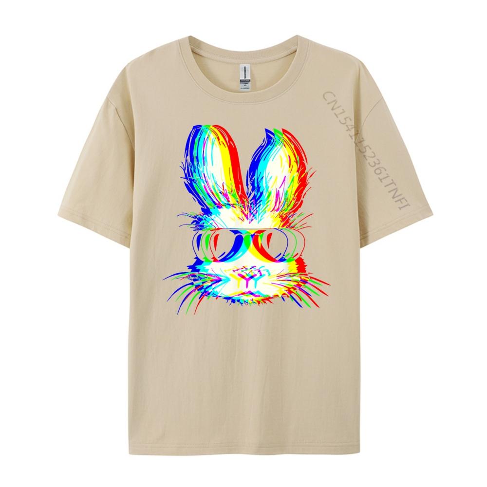 Bunny Trippy Vaporwave Easter Techno Rave Edm Music Party Oversized T Shirt Mens Designer Clothes Loose