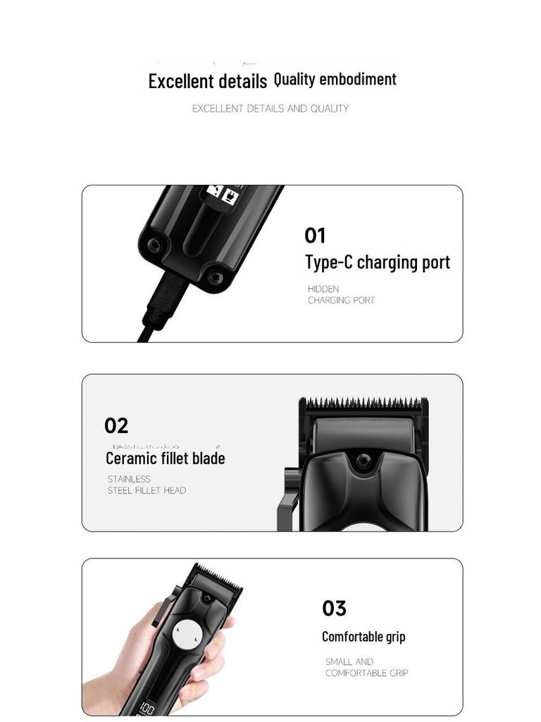 Eco-Friendly Automatic Ceramic Electric Hair Clipper