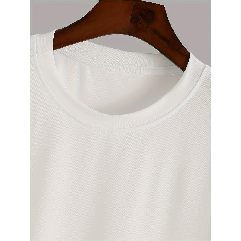 European Sizes Men's Retro Cyrillic Love Letter T-Shirt - Breathable Short Sleeve Shirt with Cyrillic Script Print, Elastic Round Neck