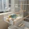 Large Capacity Bird Birdbath Feeder Hanging Transparent Parrot Bath Tub Splash Proof Detachable Parrot Shower Box