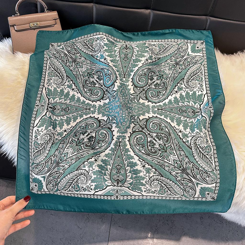 Spring And Autumn Silk Scarf Women'S Ribbon Headgear Hair Accessories Flowers Cashew Nut Flowers Versatile Temperament Advanced