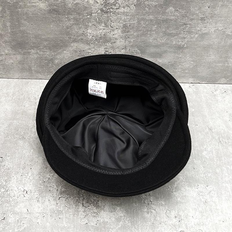 High-Density Wool Felt Flat Newsboy Cap - Warm and Stylish Beret with Imitation Irregular Design