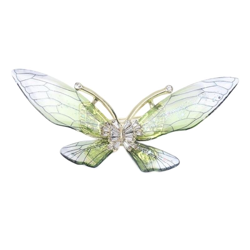 

Elegant Clear Acrylic Butterfly Brooch For Women Unique Design Lightweight Sturdy Lapel Pin Jewelry Gift For Her изумрудный/зелёный