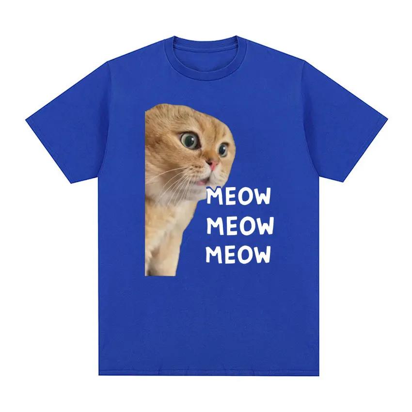 Mluvící Kočka Roztomilé Meme Tričko pro Unisex Ženy Módní Krátký Rukáv Vtipná Unisex Trička O-Výstřih Oversized Kawaii Tričko Topy Letní Top