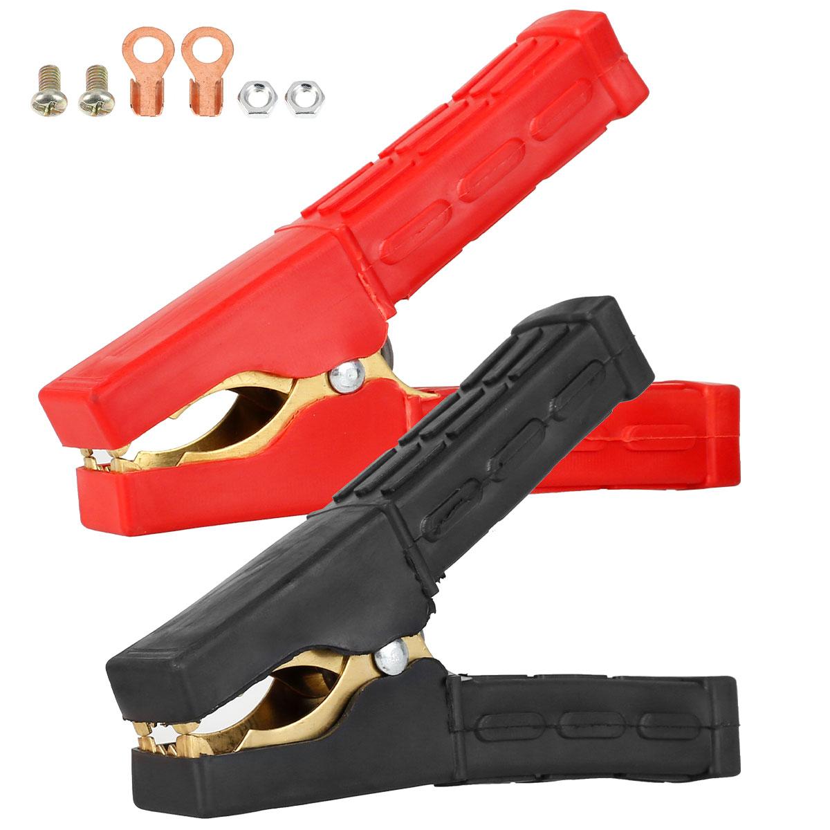 

2 шт. Затискач-крокодил для акумулятора 500-1000 Ампер Чиста мідь Провід для прикурювання Міцний ізольований затискач для акумулятора для автомобіля Авто Автомобіля Вантажівки Транспортного засобу