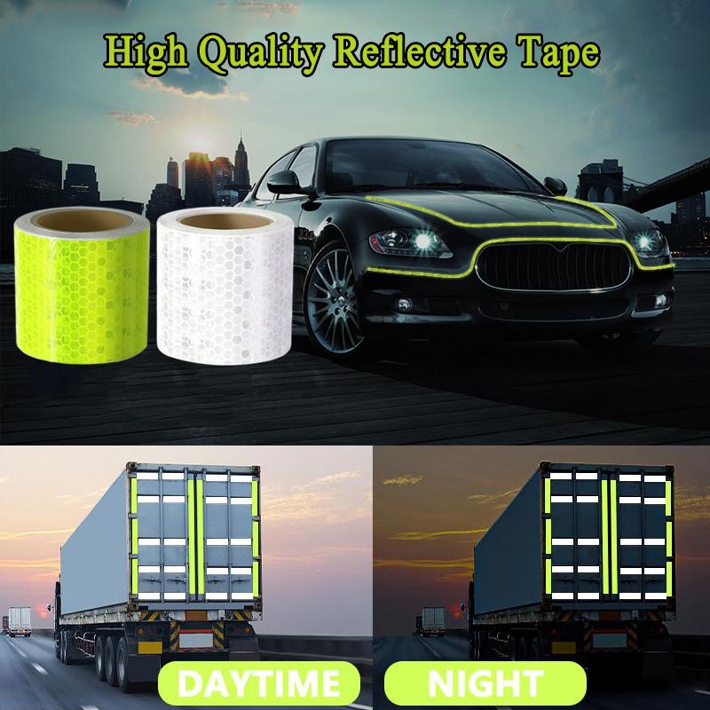 Car Safety Reflective Tape 5cm*10M High Visibility Waterproof Warning Sticker for Vehicle Truck Motorcycle Road Marking