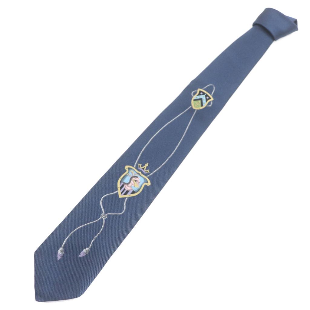 Makellose Dominique France Krawatte Ecusson Marineblau Seide Herren 6418 Gebraucht