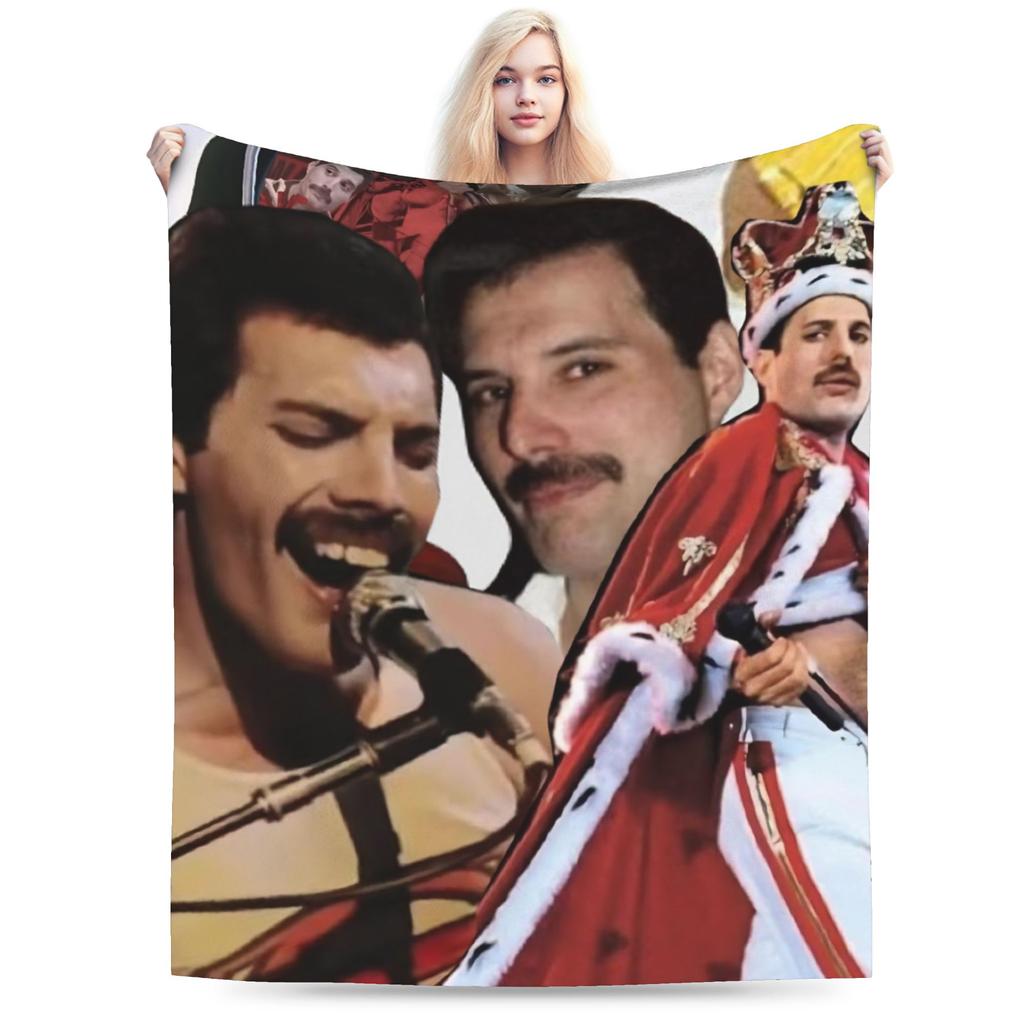 Warm Soft Blanket Kids Adult Picnic Singer Freddie Mercurys Bedding Throws Bedspread For Living Room Novelty Sofa Bed Cover
