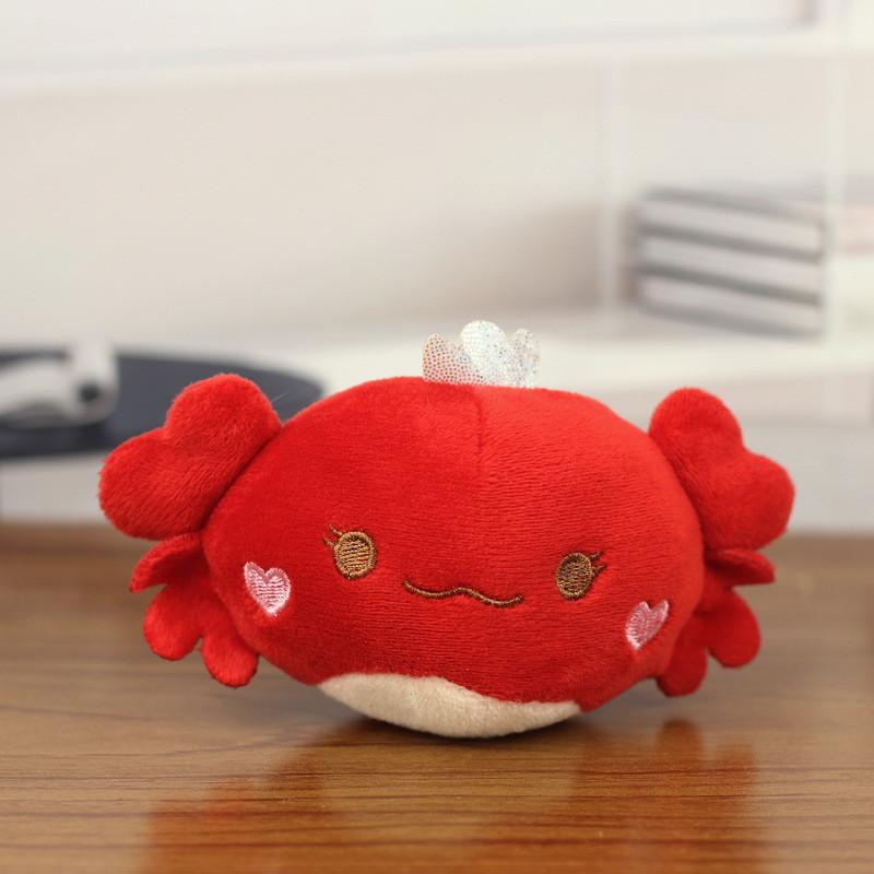 Adorable Cross-border Cartoon Crab Plush Keychain And Bag Charm For Kids 13cm