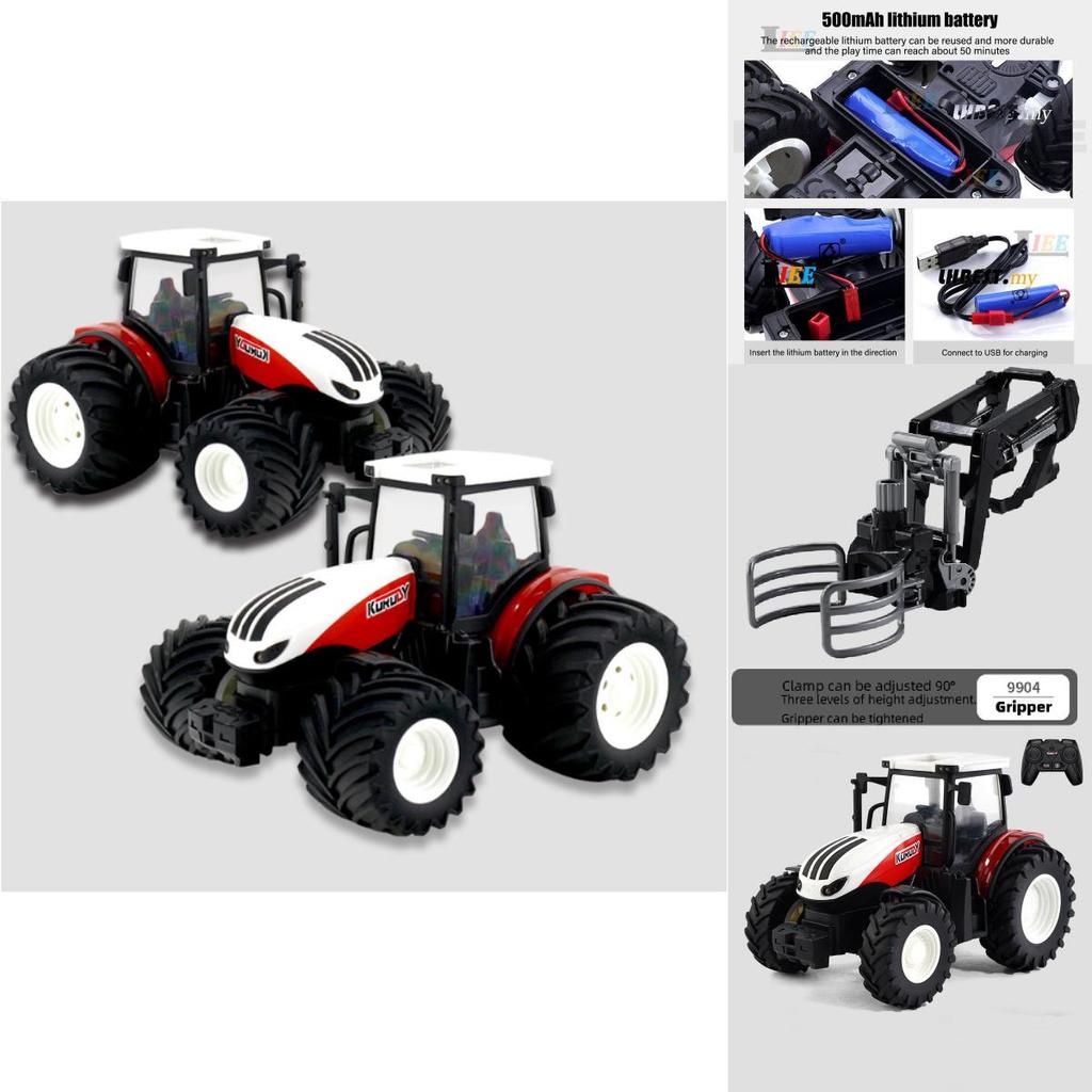 2.4g Slitina Rc Farmářský Stavební Traktor Hračka Pro Děti 4-6 Let