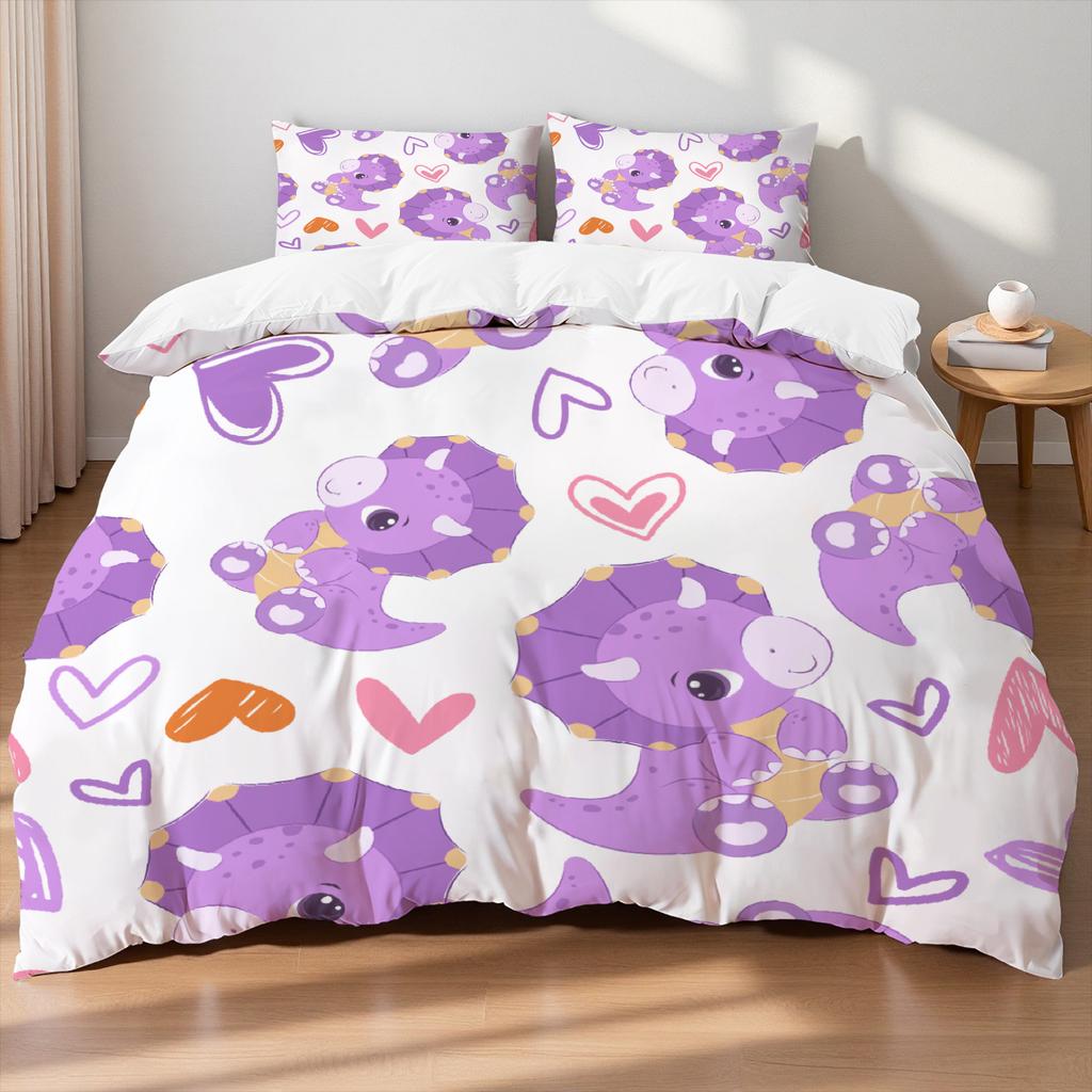 Tecknad Sängkläder Set Sött Djur Påslakan Set Enkel Tvilling Queen King Storlek Ingen Fyllning Födelsedagspresent För Barn Flickor Pojkar Sovrum