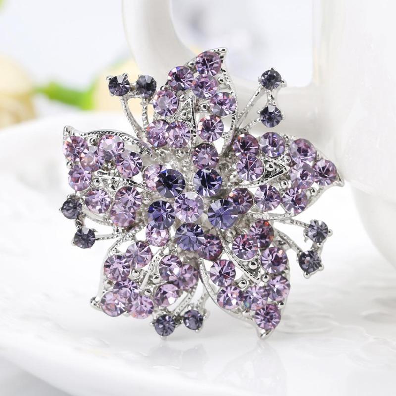 Spilla a forma di sciarpa con fiore in strass alla moda, regalo per la festa di nozze, gioielli da donna