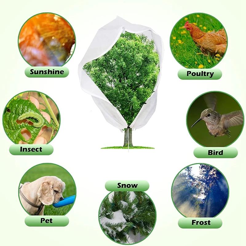 Winter Shrub Plant Protective Cover Small Tree Frostproof Fabric Garden Potted Plant Against Cold Tool Warm Cloth Drawstring Bag