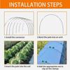 90PCS Greenhouse Hoops Set Reusable Bendable Fibreglass Grow Set With Protective Net Garden Plant Tunnel Arch Shed Bracket