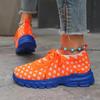 Fashion Knit Women's Casual Sneaker Lightweight Breathable Sneakers Contrast Color Female Sports Shoes zapatillas informales Big Size 44