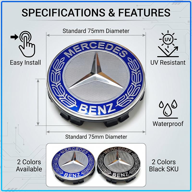 For Mercedes-Benz CLA CES CLS SLK GLK CLK SLS CLG GLE GLC GLB EQC GLA GLS SLC 56mm Car Emblem Tire Wheel Hub Cap Rim Covers Auto Decorate Accessories
