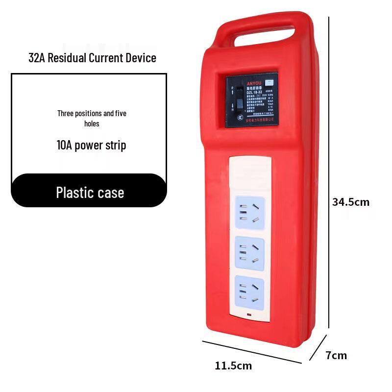 Compact Industrial Power Strip with RCD and Display for Construction Sites