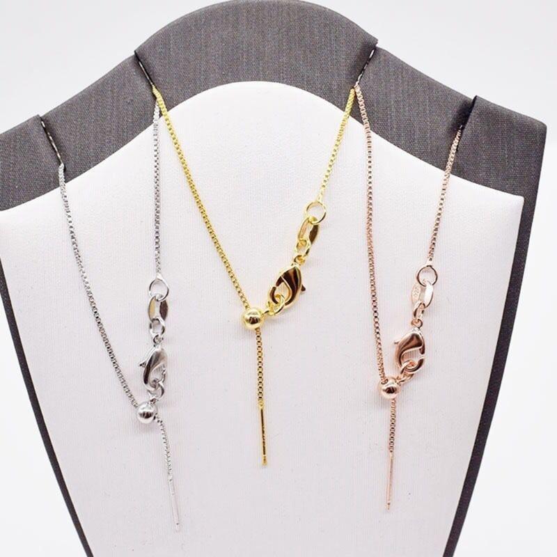 5pcs Adjustable Needle Clasp Beading Necklace Flat O Chain Fashionable Women's Jewelry Making Craft Accessory