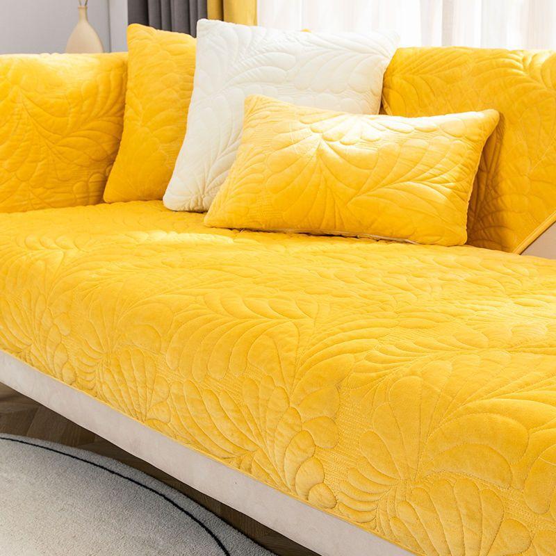 Crystal Plush Sofa Cushion, Simple and Modern Solid Color Thickened Seat Cushion, Warm and Non-slip Winter Sofa Cover