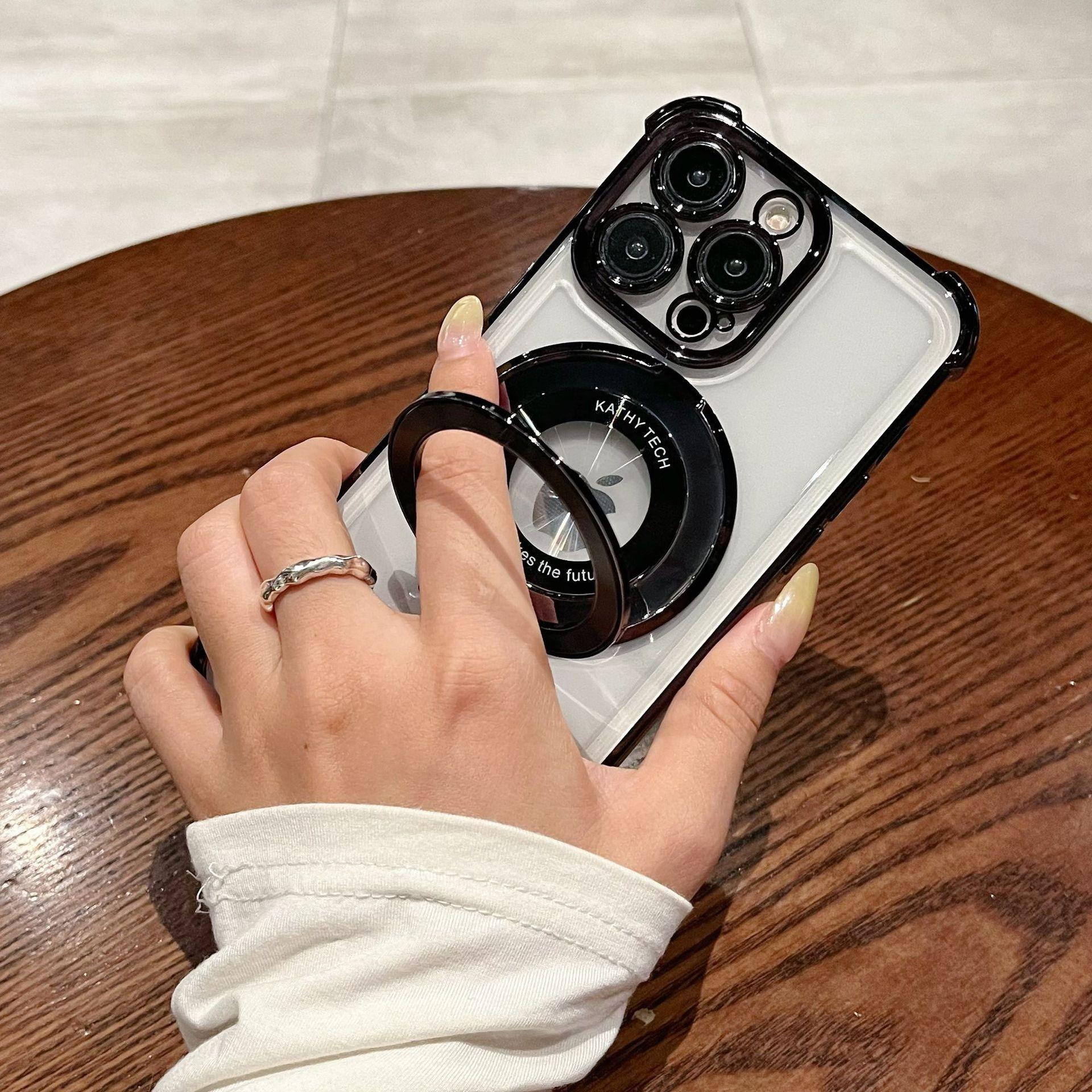 

Electroplating Magnetic Suction Bracket Suitable for Apple 16PRO Protective Case Electroplating Anti Fall Soft Shell IPhone13 15 Mobile Phone Case Apple 16PROMAX