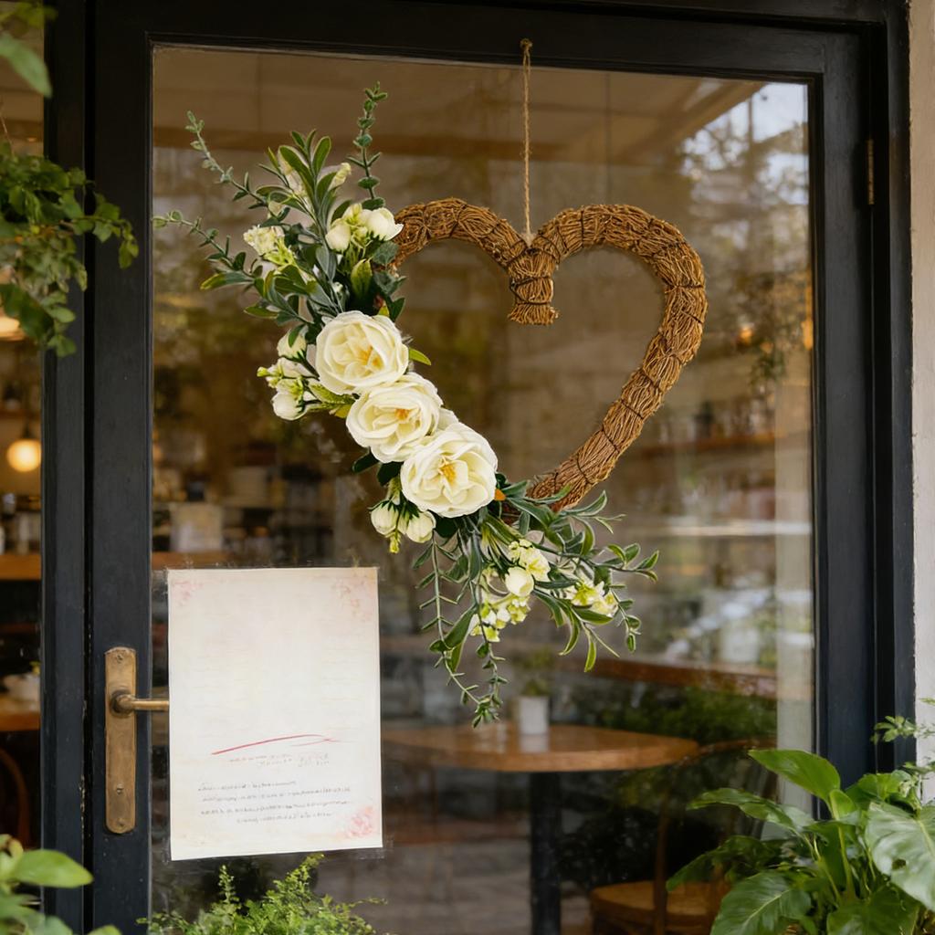 Valentine's Day Wreath, Heart Wreath, Door Decoration, Home Door Hanging, Front Door Wreath, Spring