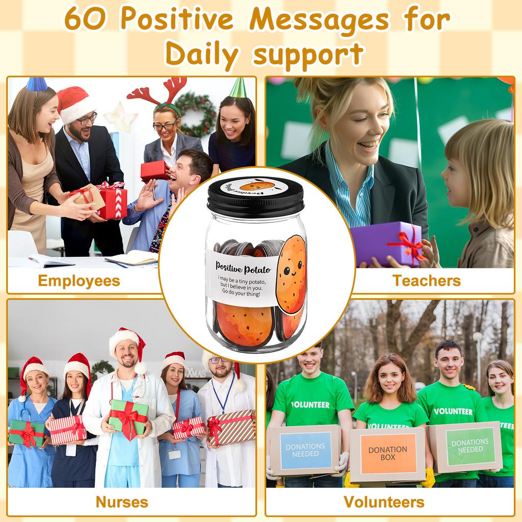 120 Positive Emotional Support Gift Inspirational Affirmation Cards With Glass Jar For Women Thank You Appreciation Mental Healt