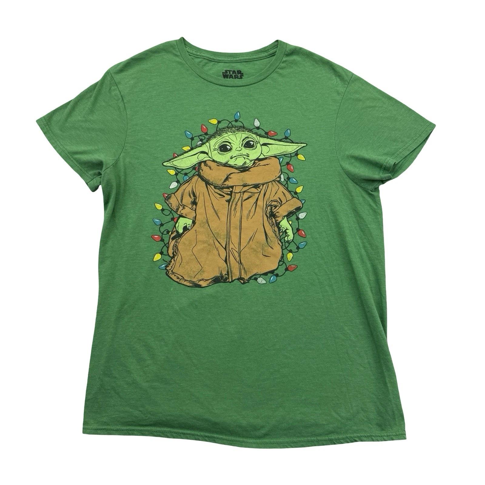Star Wars Shirt Mens Medium M Green Christmas Grogu Baby Yoda Holiday FifthSun 2XL