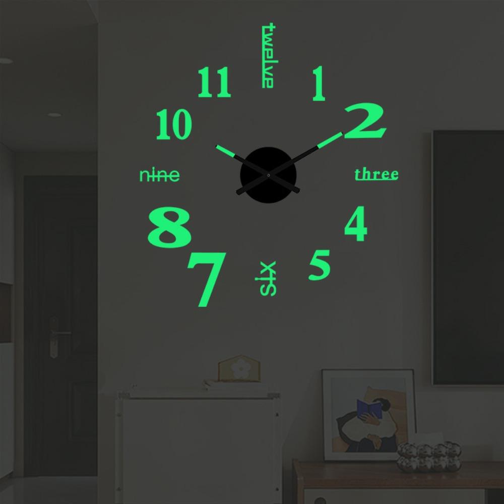 New Frameless Wall Clock Wall Mechanism Wall Decoration Digital Wall Clock DIY Home Silent Clock Living Room Office