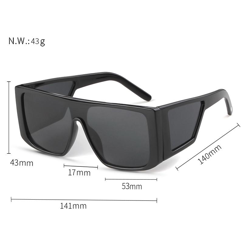 STORY Fashion Wide Legged Shield Sunglasses Women Men Luxury Designer Futurist Flat Top Leopard Square S6938G