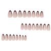 Cat Eye Flash Wearable Nails - French Red Almond-shaped Nail Tips (Medium Short)