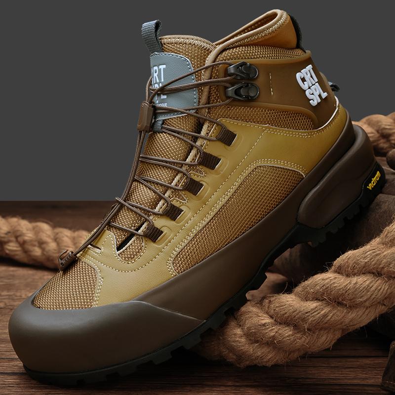 Fashion Autumn Winter Mens Basic Boots Fashion High Top Shoes Outdoor Leather Botas Leisure Walk Male Ankle Boots Comfy Motorcycle Boots