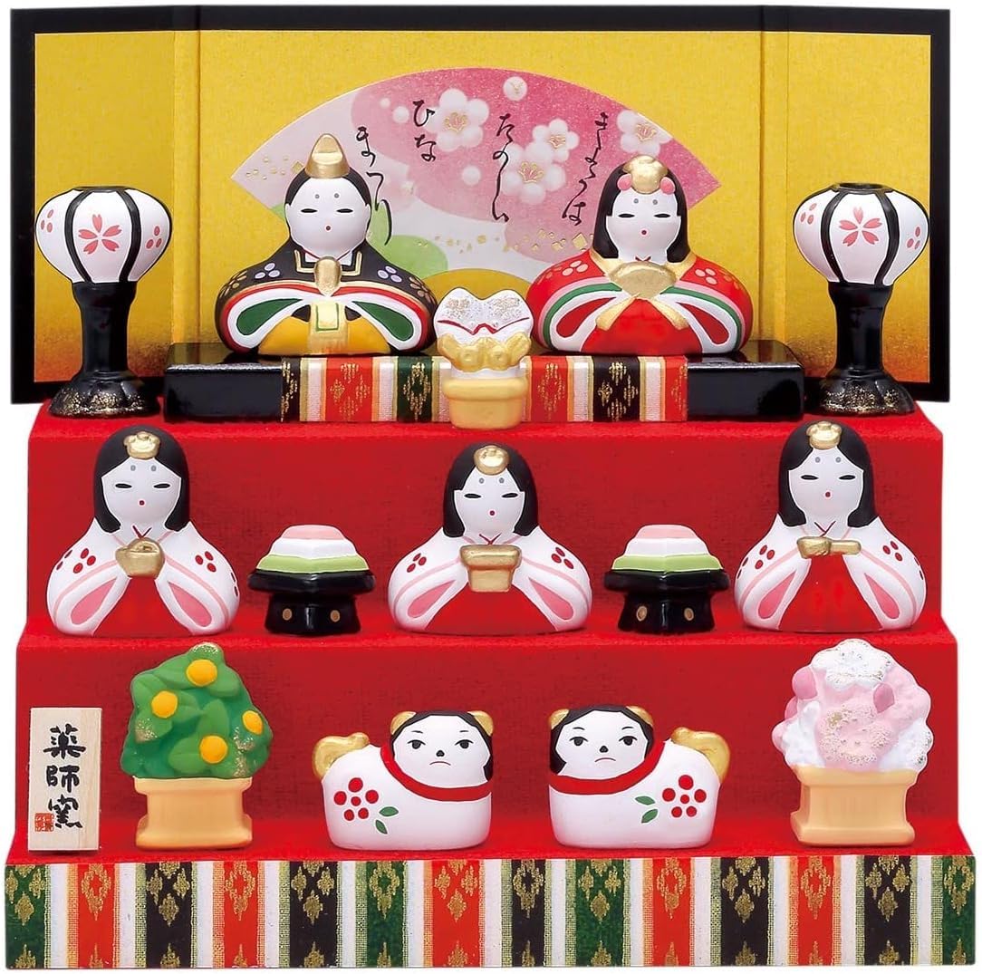 

Куклы Хина для Нисикисай Цветочная композиция Фестиваль девочек, (Трехуровневая витрина)