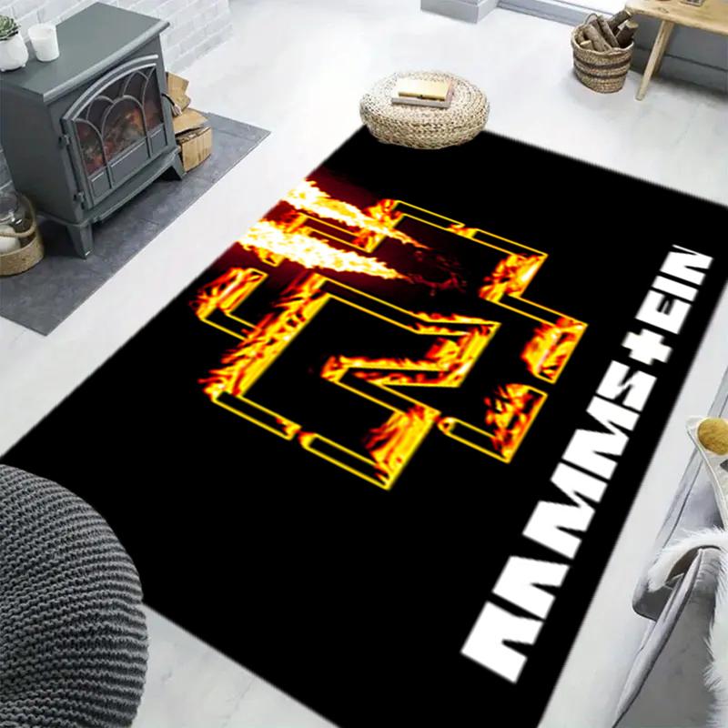 

1Pc Rammstein theme Printed rectangle carpet, home door mat, outdoor travel protection carpet A8 40x60cm( 15x23in )