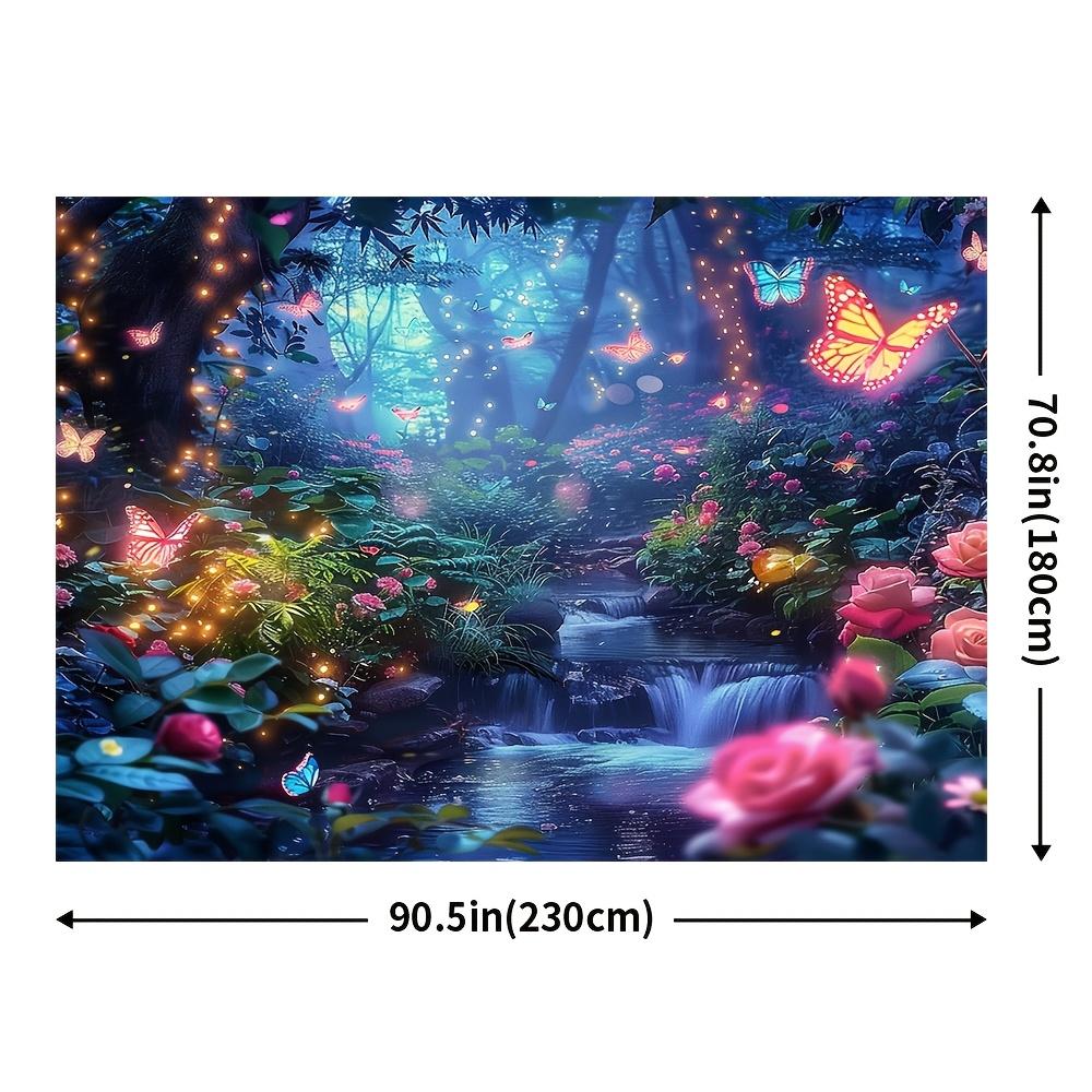 1 Piece, Magic Garden Polyester Fiber Festival, Giant Butterflies and Spring Flowers, Princess-themed Background Fabric
