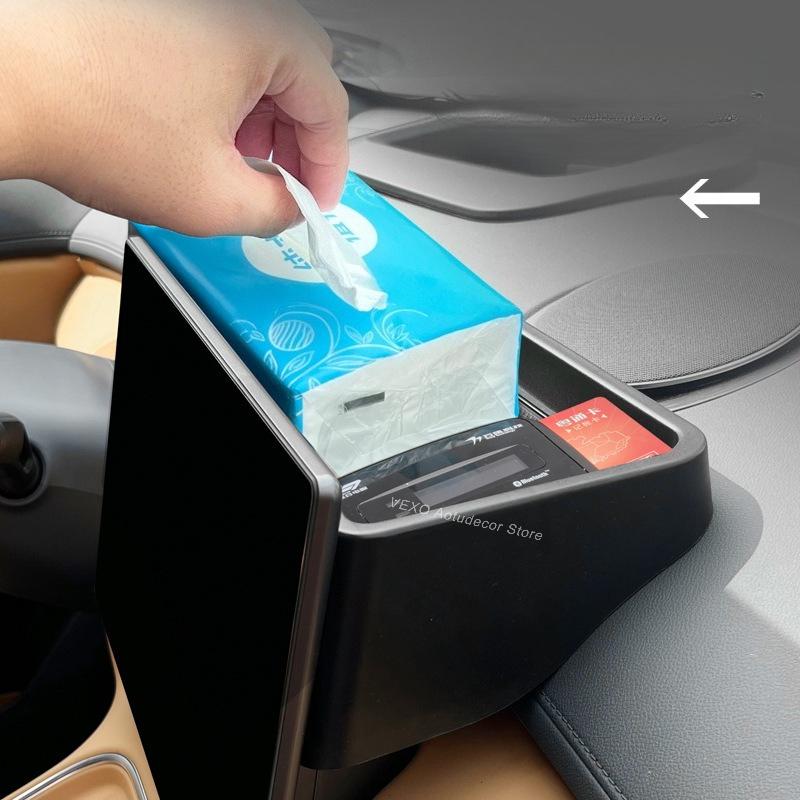 For Geely Galaxy Starship 7 EM-i Storage Box Behind Screen Organizer Rear Hidden Case Car Dashboard Storage Tray Interior Parts