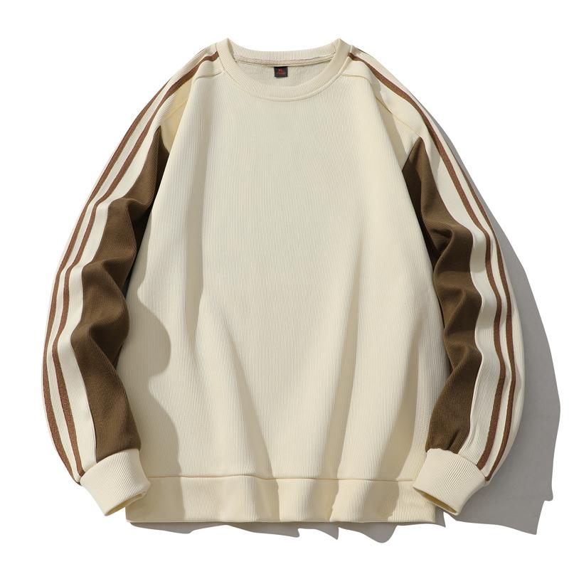 Maglione allentato primaverile e autunnale da uomo, maglione a maniche lunghe da uomo casual, girocollo, taglie forti