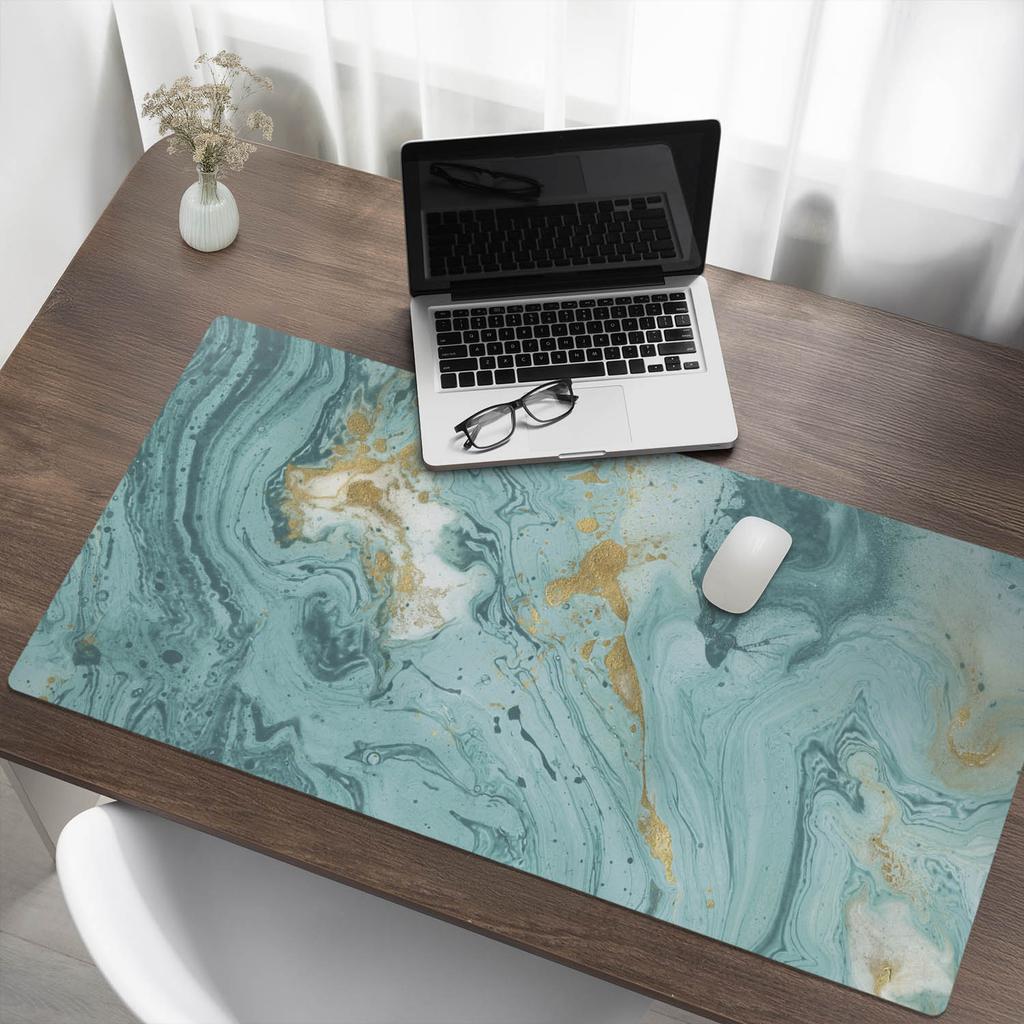 Desk Pad Protective Mat Keyboard Mouse Marble Swirls 120X60 Cm