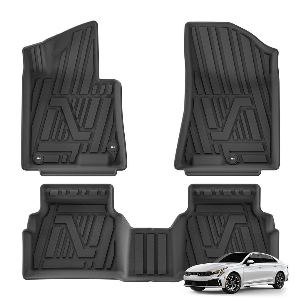 LUCKEASY Left Hand Drive for Kia K5 2021‑2025 FWD /Hyundai Sonata Not Fit PHEV  2020‑2025 TPE Floor Liners Car Accessories Black