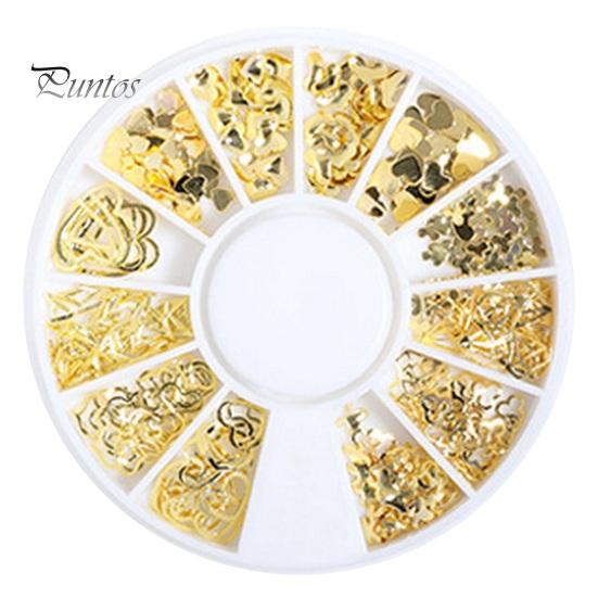 1 Box Nail Art Accessories 3D Metal Rivets Moon Star Shape DIY Manicure Reusable Nail Charm Jewelry Nail Art Manicure Accessories