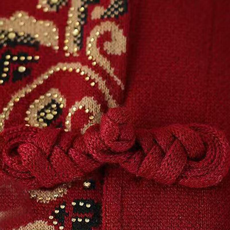 SIFONE Women's Red Embroidered Chinese New Year Tang Suit Jacket