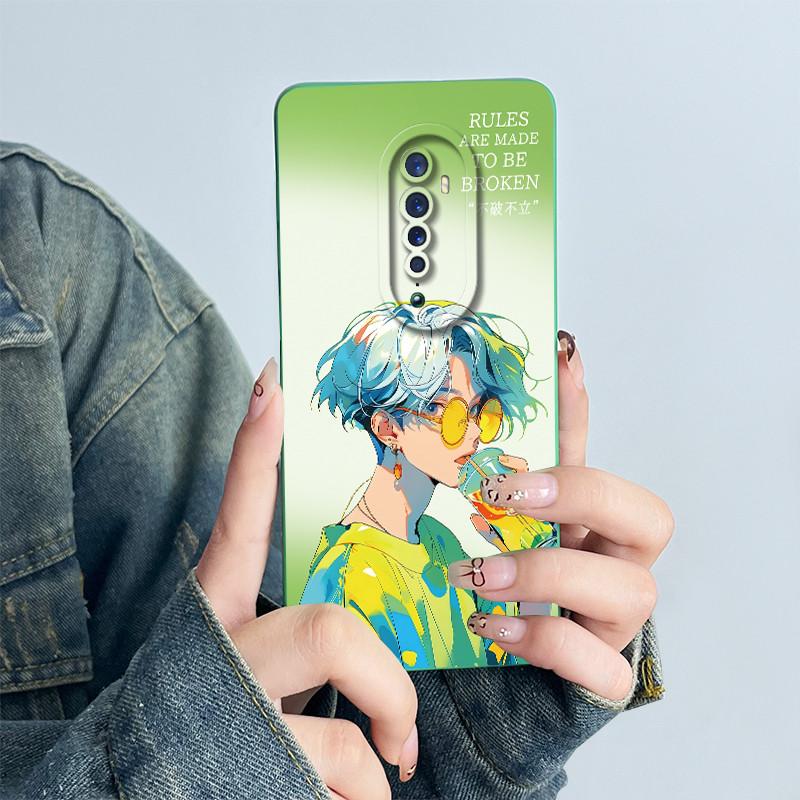 For OPPO Reno 2 Phone Case Reno2 CPH1907 Cover Soft Silicone Cute Cartoon Panda Flower Boys Girls Shell Protective Funda Casing