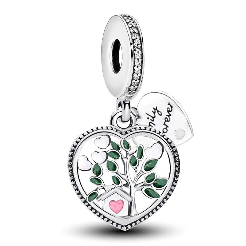 

Подходят для браслетов Pandora Оригинальные Подвески Любовь Сердце Цветок Четырехлистный Клевер Черепаха Медные Шармы Бусины Сделай Сам Ювелирный Подарок на День Рождения