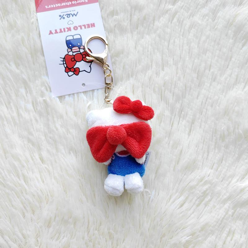 Adorable Heart Bow Cat Plush Keychain Pendant Keychain 6cm