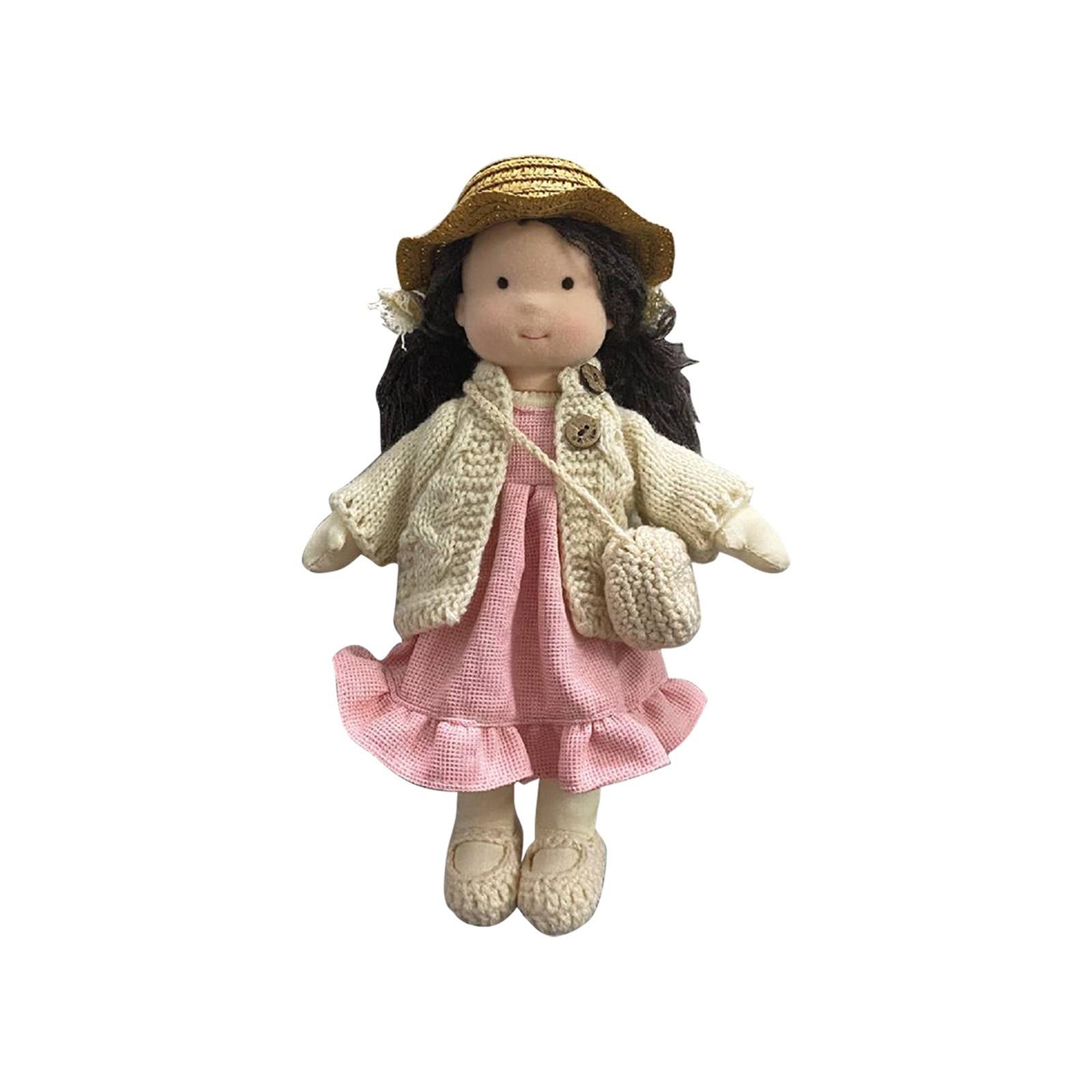 

М яка іграшка-лялька, дитяча ганчіркова лялька, підходить для подарунків на день народження для дівчаток, різдвяна плюшева іграшка в подарунок One Size чорний