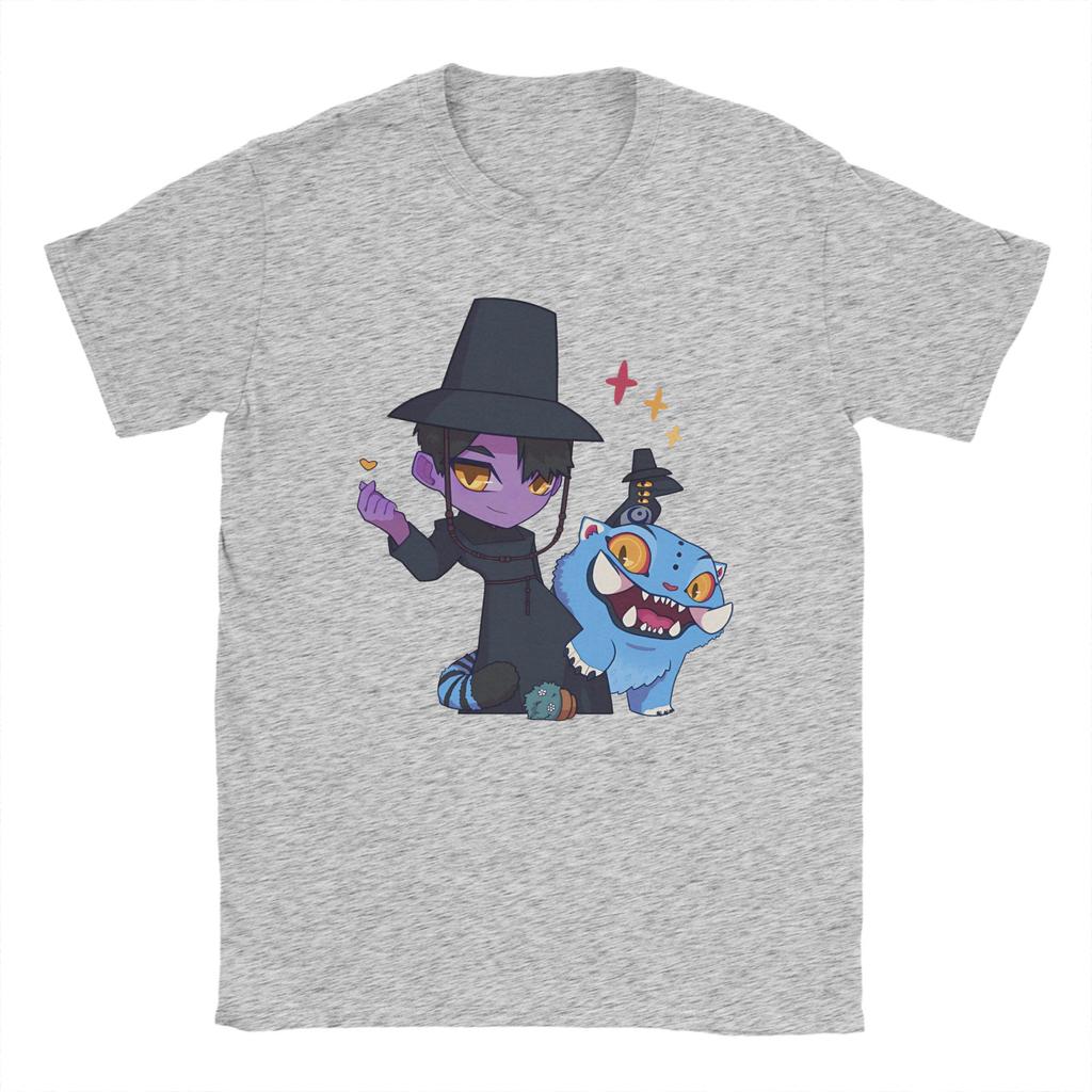 Jinu And Derpy Tiger Kpop Demon Hunters Cotton T-Shirt For Man Summer Vintage T Shirts O Neck Hippie Tee Shirt Big Size Tops