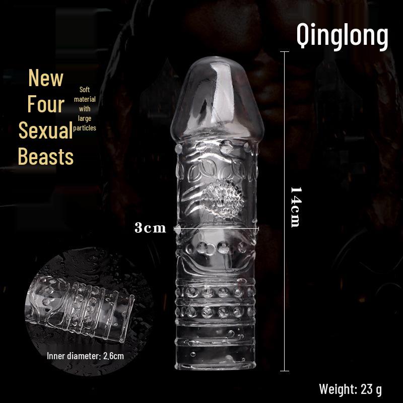 Pleasure Barbed Anti-Ejaculation Condom with Delay Ejaculation and Locking Ring - Adult Sex Sleeve for Couples